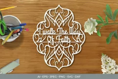 I Walk The Way of Faith Papercut SVG Product Image 2