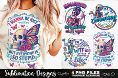 Funny Skeletons Sarcastic Retro PNG Sublimation Product Image 2