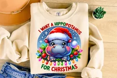 I Want A Hippopotamus For Christmas PNG, Christmas Kids PNG Product Image 2