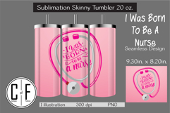 Nurse 20oz Skinny Tumbler Sublimation Design Product Image 1