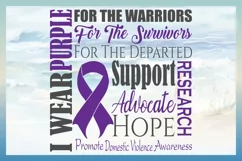 I WEAR PURPLE Domestic Violence Ribbon Svg