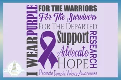 I WEAR PURPLE Domestic Violence Ribbon Svg