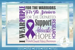I WEAR PURPLE Domestic Violence Ribbon Svg