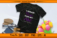 I Wear Purple For My Aunt SVG Awareness Design File Product Image 2