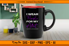 I Wear Purple For My Aunt SVG Awareness Design File Product Image 3