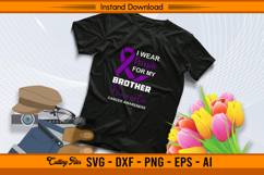 I Wear Purple For My Brother SVG Awareness Design File Product Image 2