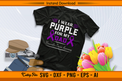 I Wear Purple For My Dad SVG Awareness Design File Product Image 2