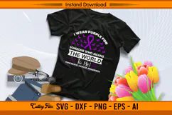 I Wear Purple For Someone SVG Pancreatic Cancer File Product Image 2