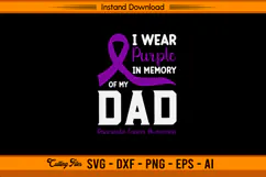 I Wear Purple For My Dad SVG Pancreatic Cancer File Product Image 1