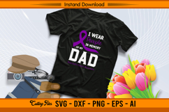 I Wear Purple For My Dad SVG Pancreatic Cancer File Product Image 2