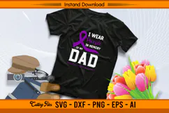 I Wear Purple For My Dad SVG Pancreatic Cancer File Product Image 2