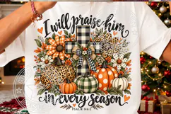 I Will Praise Him In Every Season PNG, Preppy Pumpkin Leopar Product Image 3