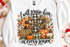I Will Praise Him In Every Season PNG, Preppy Pumpkin Leopar Product Image 4