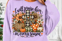 I Will Praise Him In Every Season PNG, Preppy Pumpkin Leopar Product Image 5