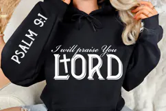 I Will Praise You Lord Sleeve SVG Design, Bible Quotes SVG Product Image 3