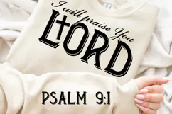 I Will Praise You Lord Sleeve SVG Design, Bible Quotes SVG Product Image 2