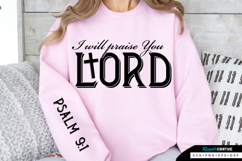 I Will Praise You Lord Sleeve SVG Design, Bible Quotes SVG Product Image 1