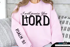 I Will Praise You Lord Sleeve SVG Design, Bible Quotes SVG Product Image 1