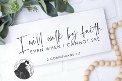 Christian SVG, I Will Walk By Faith SVG, Farmhouse Sign SVG Product Image 1