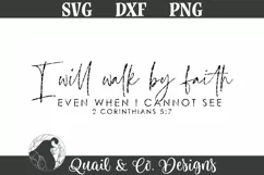 Christian SVG, I Will Walk By Faith SVG, Farmhouse Sign SVG Product Image 2