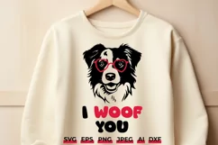 I Woof You Australian Shepherd SVG - Funny Valentine's Day Product Image 1