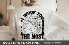 I Woof You the Most - Dog Bandana SVG Design Product Image 1