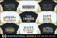 Positive Vibes SVG, Inspirational Quotes shirt Design Bundle Product Image 1