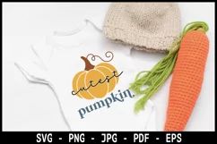 Cutest pumpkin SVG,Pumpkin shirt SVG, Baby autumn SVG Product Image 1