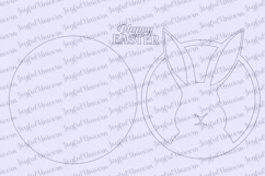 Happy Easter door sign | Bunny door hanger SVG cut file Product Image 3