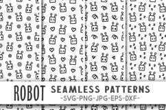 Robot pattern svg Robot svg Kids black and white patterns Product Image 1