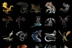 50 DRAGONS TRANSPARENT PNG FILES, ANIMALS PHOTOSHOP OVERLAYS Product Image 3