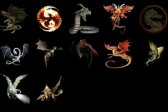 50 DRAGONS TRANSPARENT PNG FILES, ANIMALS PHOTOSHOP OVERLAYS Product Image 4