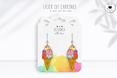 Ice Cream Dangling Earrings | Summer Laser Cut Earrings Product Image 1
