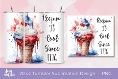 Patriotic Ice Cream Tumbler Wrap Bundle 2 PNGs 4th of July Product Image 3