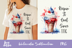 Funny Patriotic Ice Cream Sublimation PNG Product Image 2
