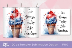 Patriotic Ice Cream Tumbler Wrap Bundle 2 PNGs 4th of July Product Image 4