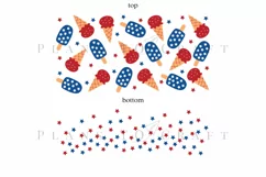 ice cream 4th of july 40oz quencher tumbler sublimation full wrap high resolution transparant background