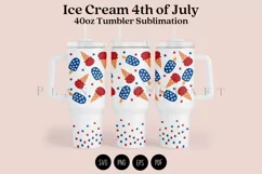 ice cream 4th of july 40oz quencher tumbler sublimation full wrap high resolution transparant background