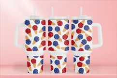 ice cream 4th of july 40oz quencher tumbler sublimation full wrap SVG high resolution transparent background