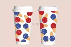 Ice Cream 4th of july starbucks 16oz hot cup tumbler wrap svg presized template for tumbler grande suitable for cricut and silhouette
