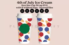 Ice Cream 4th of july starbucks 16oz hot cup tumbler wrap svg presized template for tumbler grande suitable for cricut and silhouette