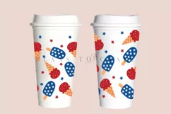 ice cream 4th of july starbucks 16oz hot cup wrap svg presized template for tumbler grande suitable for cricut and silhouette