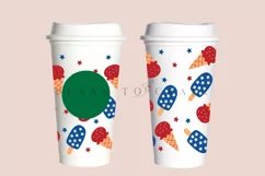 ice cream 4th of july starbucks 16oz hot cup wrap svg presized template for tumbler grande suitable for cricut and silhouette