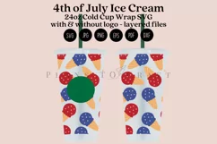 Ice Cream 4th of july starbucks 24oz cold cup tumbler wrap svg presized template for tumbler venti suitable for cutting machine or sublimation