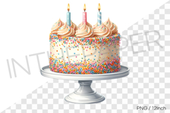 Colorful sprinkle celebration ice cream cake PNG dessert art Product Image 1