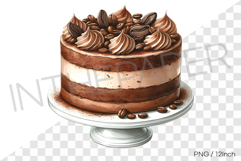 Aromatic coffee cream swirls ice cream cake PNG dessert art Product Image 1