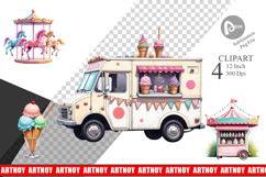 Carnival Ice Cream Clipart Product Image 1
