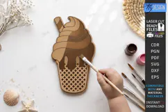 Ice Cream Coloring Laser Cut | Kids Craft | Coloring Toy SVG Product Image 1