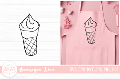 Ice Cream Cone Beverages Outline SVG Cut File Product Image 1