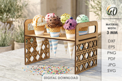 Ice Cream Cone Holders Bundle Laser Cut. Ice Cream Stand SVG Product Image 10